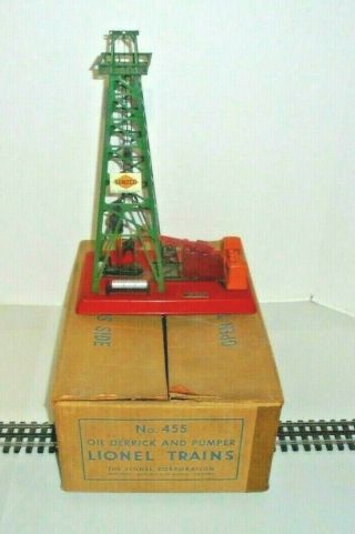 Lionel 455 Pumping Oil Derrick With Box From General Electric Postwar