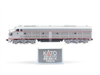N Scale Kato 176 - 2101 Cb&q Burlington Emd E8/9a Diesel Locomotive 9985a