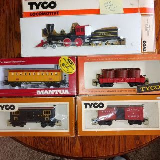 Tyco Civil War Period Train Set,  W&a 0 - 4 - 0 With 4 Cars