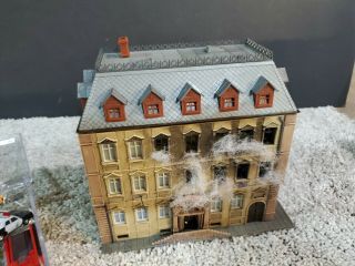 Faller Ho Scale Burning Building W/ Rescue Equipment - Police Cars & Fire Trucks