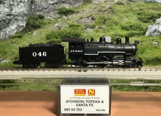 N Micro - Trains Atchison,  Topeka & Santa Fe 4 - 4 - 0 Steam Locomotive & Tender 046