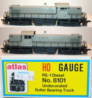 Undecorated Alco Rs - 1 Roller Bearing Trucks Atlas Kato 8101 Ho Scale O12.  3