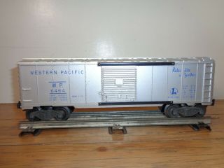 Lionel O Gauge 6464 - 1 Western Pacific Silver Box Car With Blue Lettering