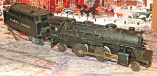 Lionel Post War O27 Gauge 2 - 4 - 2 Steam Locomotive 2034 & Tender 5 Piece Train Set