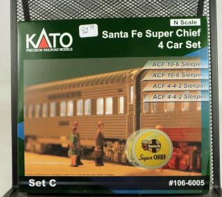 KATO 106 - 6005 Santa Fe Chief 4 Car Passenger Set N Scale 1/160 2