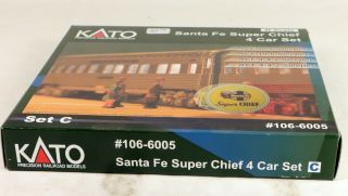 KATO 106 - 6005 Santa Fe Chief 4 Car Passenger Set N Scale 1/160 3