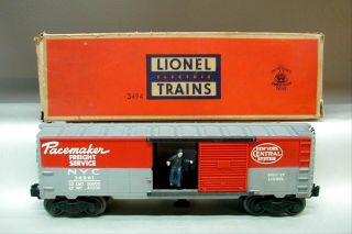 Lionel Postwar 3494 - 1 Nyc Pacemaker Operating Boxcar Boxed