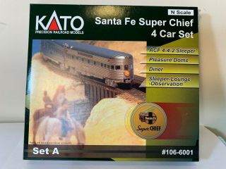 Kato N Scale Santa Fe Chief 4 Car Set (set A) 106 - 6001