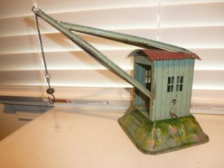 Prewar Bing Gauge - One Tin Hand - Painted Operating Crane Accessory