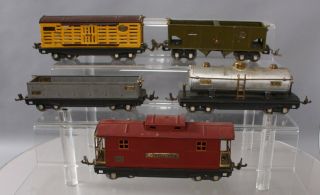 Lionel O Gauge Prewar Tinplate Freight Cars: 817,  815,  812,  816,  818 [5]
