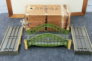 Lionel Prewar Standard Gauge No.  101 Metal Bridge & Two Approaches (ramps),  Box