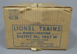 Lionel 1467w O Gauge Postwar Diesel 4 - Car Freight Outfit Empty Set Box/box