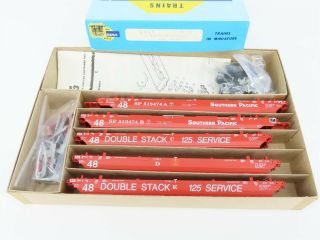 Ho Scale Athearn Kit 5919 Set Of 5 Sp Gunderson Maxi - Iii Double Stack Well Cars