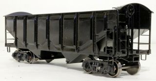 Max Gray 2 - Bay Peaked End/panel Side Hopper - Undec.  - O Scale,  2 - Rail Brass