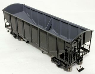 Max Gray 2 - bay Peaked End/Panel Side Hopper - Undec.  - O Scale,  2 - Rail BRASS 2