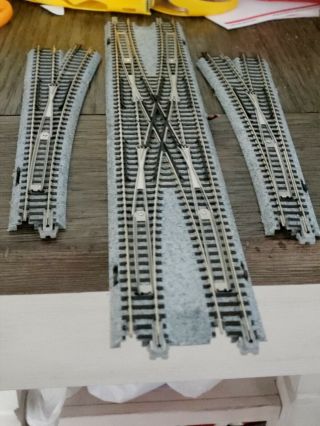 Kato N Scale Track,  1 Double Crossover,  2 6 Switches 1 Left And 1 Right,