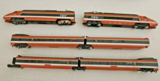 N Scale Lima Japanese Tgv Bullet Train Engines And 4 Cars