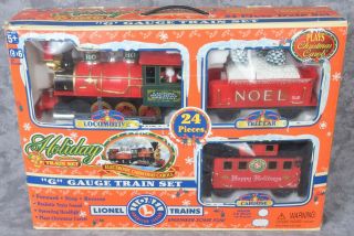 Lionel G - Gauge Christmas Holiday 24 - Piece Train Set W/ Tracks & Sounds 62134