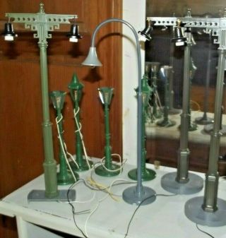 G Scale (mostly Lgb) Street And Station Lights Incl.  Double Arm Station Light
