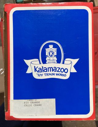 KALAMAZOO G SCALE FLATCAR WITH CRANE/DERRICK OB MADE IN USA 2