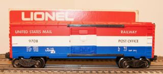 Lionel 9708 Post Office Car - Upgraded With Die Cast Trucks And Duual Metal Door G