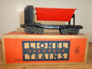 Lionel O Gauge 3559 Automatic Dump Car With Automatic Couplers And Box