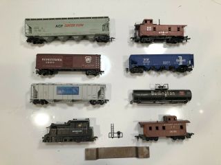 Old Ho Train Set - Locomotive Freight Cars Track Transformers - & Work