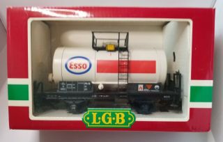 Lgb 4040 - E Esso Single Dome Tank Car G Gauge - Ln Wth Box