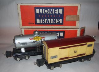 Lionel Prewar O Gauge 2655 & 2654 Tank & Boxcar Boxes Pa