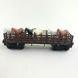 Lionel 1877 Horse Flat Car With Plasticville Bachmann Horses 1,  O Scale