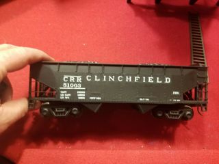 Custom Mth O 2 Rail 50 Ton Offset Hopper Car Crr Clinchfield Metal Whls,  Trucks