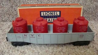 Lionel Postwar 6562 - 1 Canister Car 1956 W/canisters & Ob - Made In The U.  S.  A.