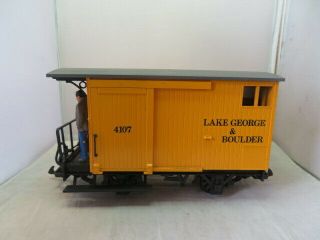 (lgb) 4107 Lake George & Boulder Box/baggage Car - G Scale No Box With Passenger