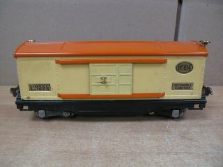 Lionel Prewar 814 O Gauge Tinplate Automobile Furniture Boxcar Cream Orange