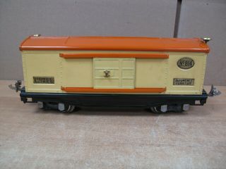 Lionel Prewar 814 O Gauge Tinplate Automobile Furniture Boxcar Cream Orange 3