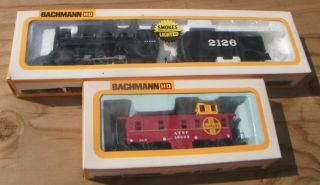 Bachmann 0646 Usra 0 - 6 - 0 Steam Locomotive With Smoke Santa Fe W/ Caboose Nos