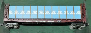 O - Gauge Scale Southern Rr Bulkhead Flat Car With Lumber Load - - Sr - - Mth 98132