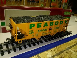 C - 8 G Scale Lgb Trains 4076 - X01 Peabody Coal Hopper Freight Car,  Ln