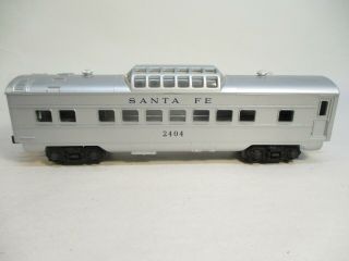 Lionel 2404 Santa Fe Dome Car Silver Postwar O Gauge X4393