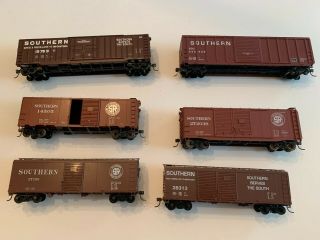 Ho Scale Southern Railway Freight Cars,  Set Of 6,  From Multiple Eras.