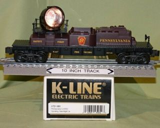 K - Line 721 - 1891 Pennsylvania Prr Oper/ Rotating Searchlight Car Wks W/ Lionel 99