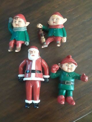 Bachmann G Scale Train Santa & 3 Elf Elves Figures