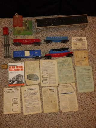 Vintage 50s/60s Lionel Mechanical Freight Train Cars,  Wabash 3424,  Erie 3444,  6650