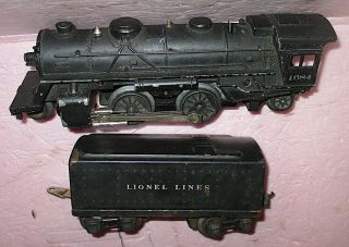 Lionel Prewar 1684 Steam Locomotive w/1689W Whistle Tender GOOD 2