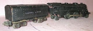 Lionel Prewar 1684 Steam Locomotive w/1689W Whistle Tender GOOD 3
