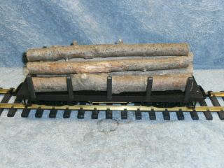 Kalamazoo Toy Train Usa G - Scale Flat Car With Stakes & Logs Very Good Cond