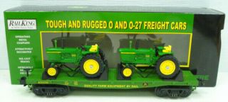 Mth 30 - 7027b John Deere Flatcar W/ 4010 Tractors Ln/box