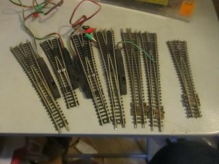 N Scale 5 Left Hand Switches 2 Right Hand Switches All No Controllers