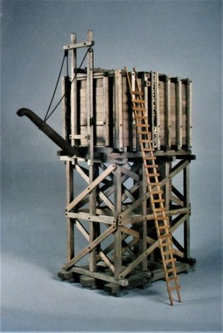 Ho/hon3: Branchline Water Tank,  A Wood Kit With Steel Truss Rods And 245 N/b/w 