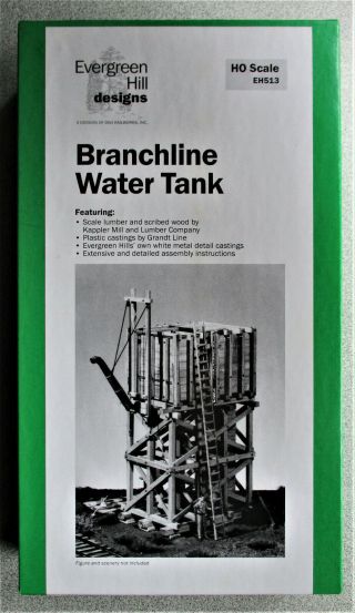 HO/HOn3: Branchline Water Tank,  a wood kit with steel truss rods and 245 n/b/w ' s 2